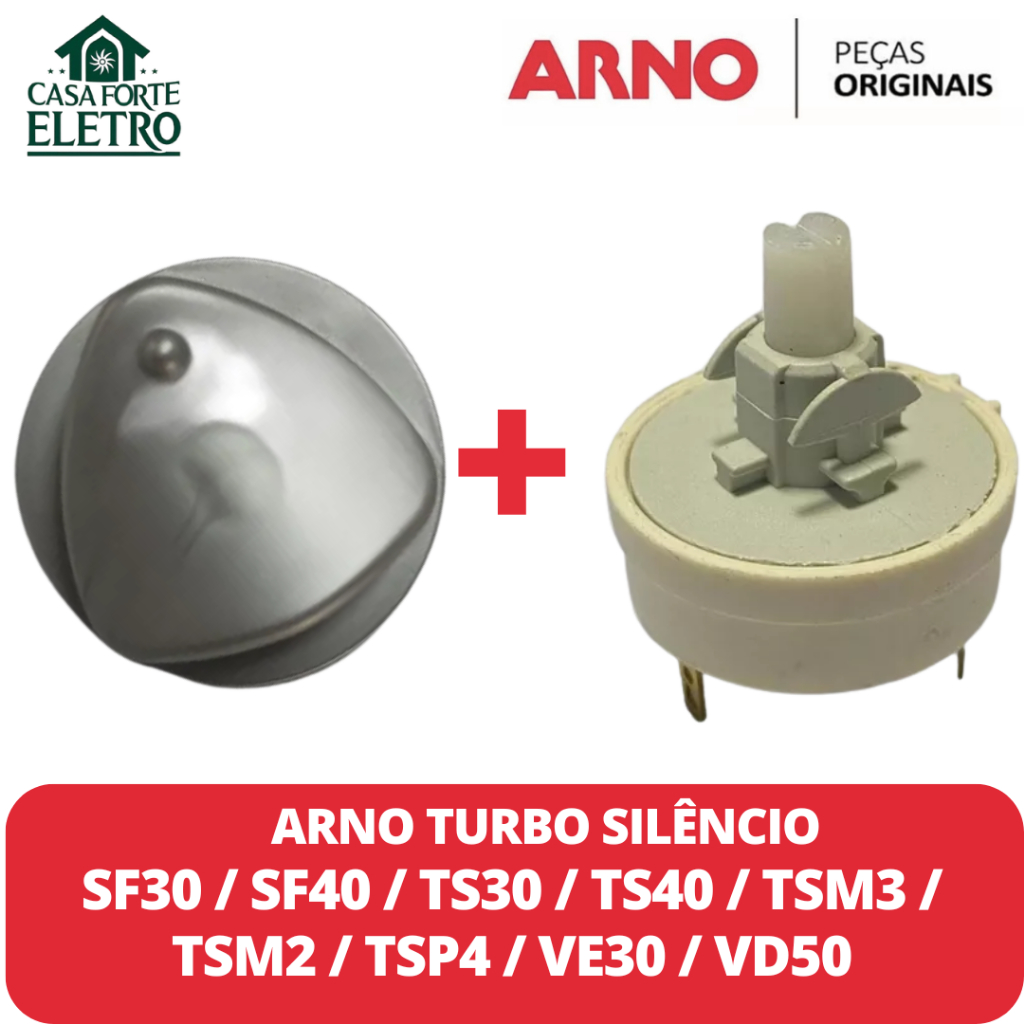 Interruptor e Botão Cinza Ventilador Arno Turbo Silêncio SF40 / SF30 / TS30 / TS40 / TSM3 / TSM2 / TSP4 / VE30 / VD50