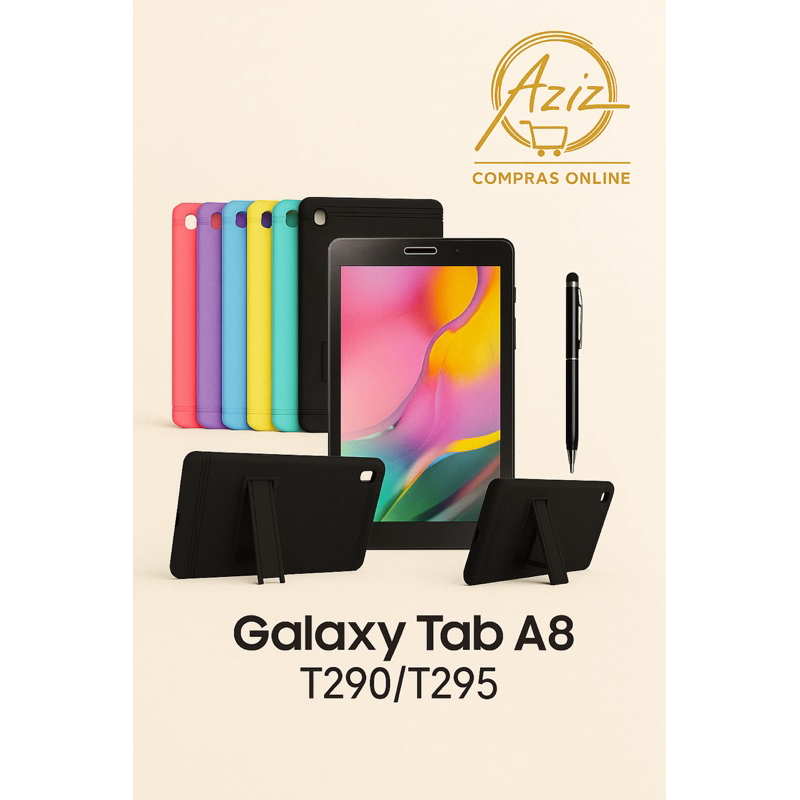 Kit Completo Capa Premium Silicone Galaxy Tab A8 (T290/T295)+ Película 9H+Caneta 2 em 1(Escreve e Touch)
