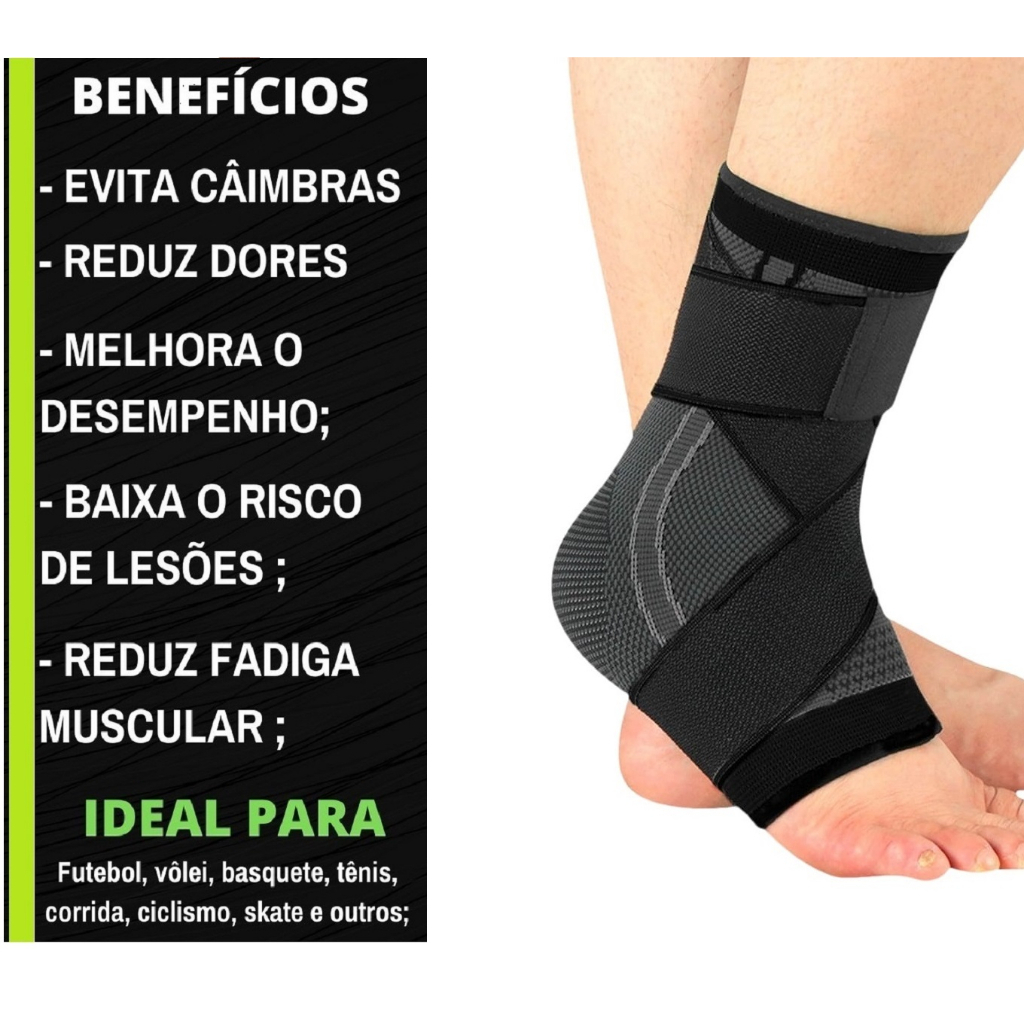 Tornozeleira Ortopedica Compressão Estabilizadora Elastica Esportes Futebol Cross Fit Basket Volei