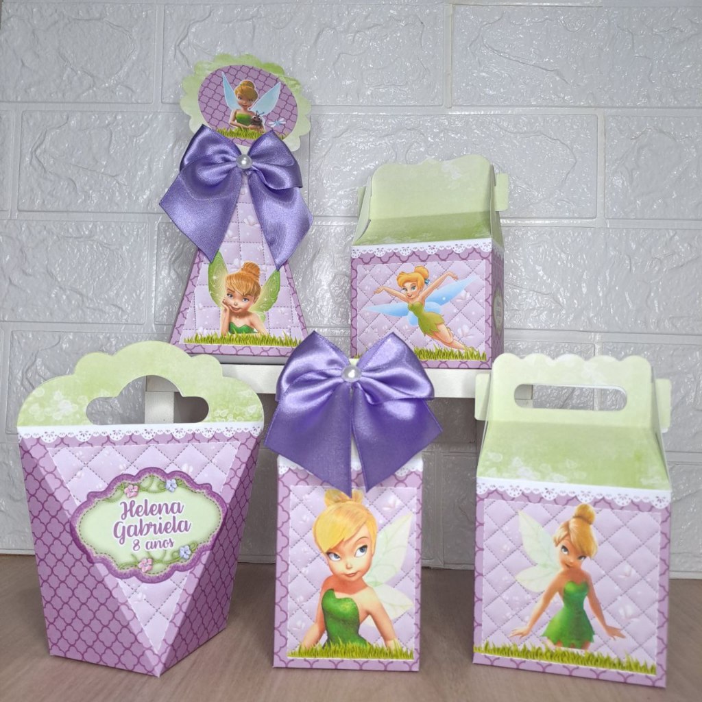 Personalizados Sininho/ Tinker Bell(PEGUE E MONTE) - Kit Festa - Lembrancinha - Aniversario - Caixinhas Personalizadas