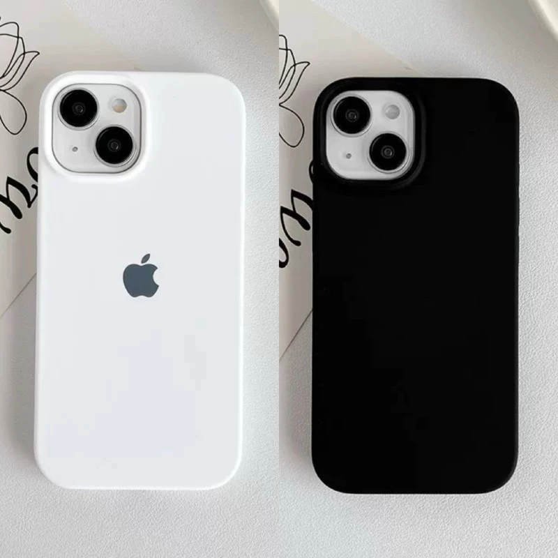 Capinha iPhone PRETO BRANCO 11 12 13 14 15 16 Pro Max XR Silicone Aveludada Capa iPhone em Oferta na Shopee