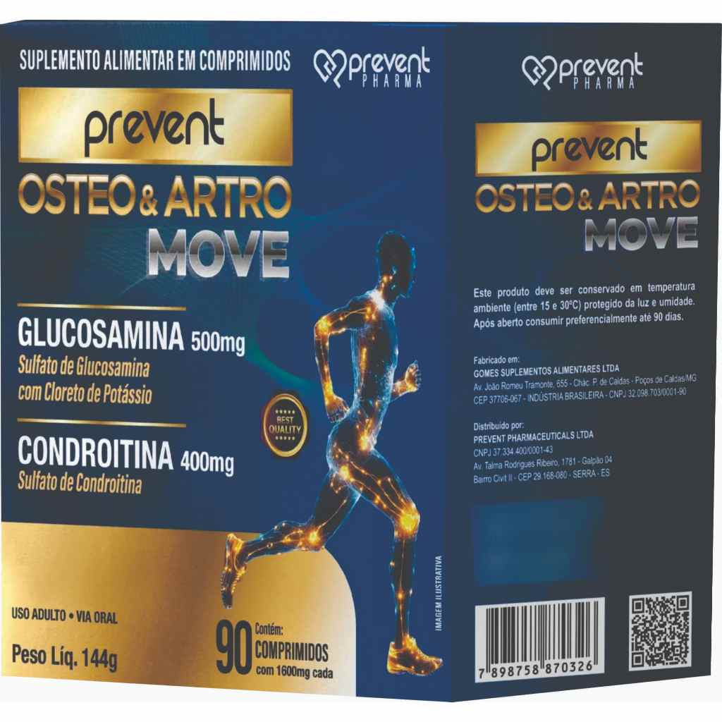 Glucosamina + Condroitina Osteo Artro Move 90 Comprimidos Prevent Pharma