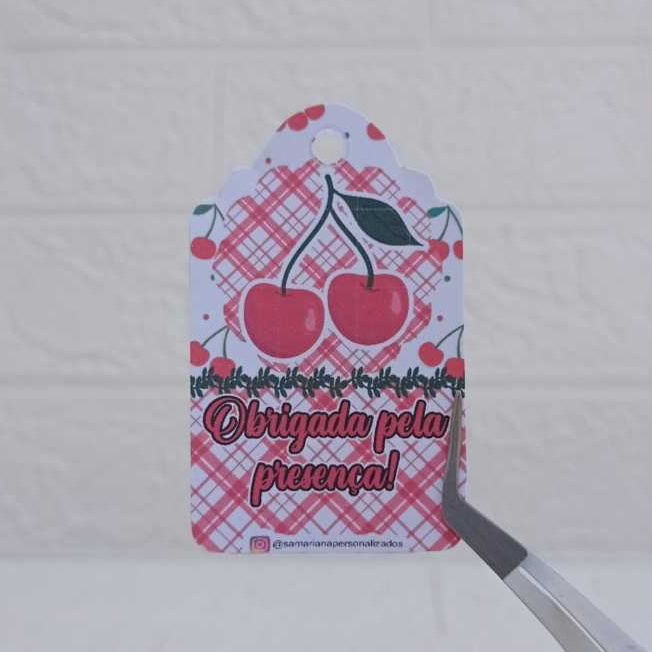 TAG de Agradecimento CEREJINHA Personalizado para Lembrancinha e decoração festa infantil de sacolas
