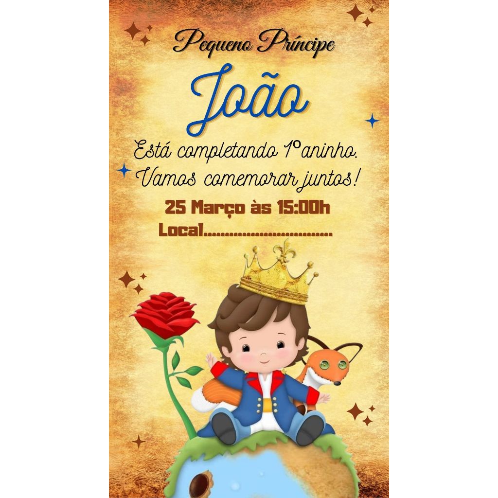 Kit Convite de Pequeno Príncipe Festa de Aniversario e Lembrancinhas