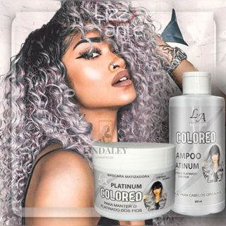 Kit Matizador Platinum Efeito Platinado - S/ Amônia - Resultado 100% Natural La cosméticos 300ml em Oferta na Shopee