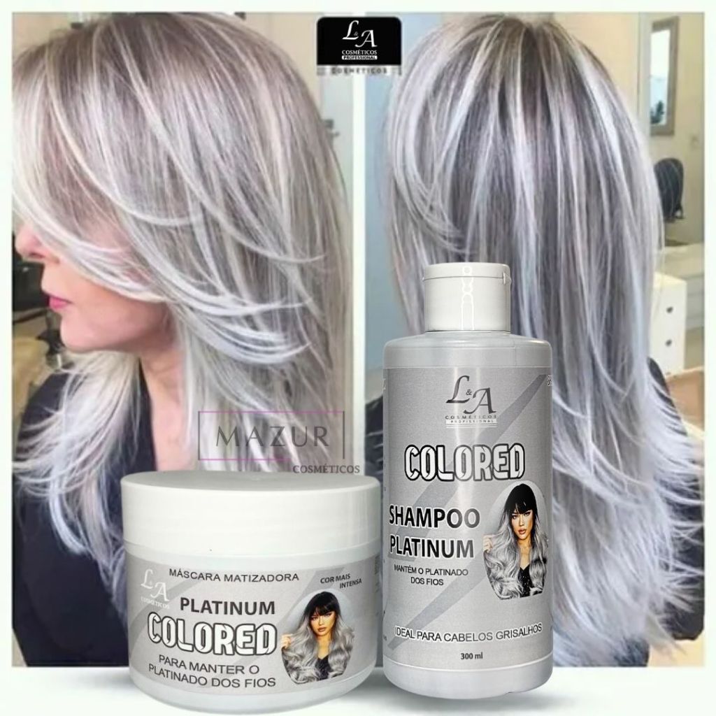Kit Matizador Platinum Efeito Platinado - S/ Amônia - Resultado 100% Natural La cosméticos 300ml
