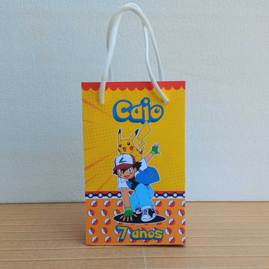 PEGUE E MONTE/MONTADO - Sacolinha Surpresa Personalizada Pokémon Festa de Aniversário Lembrancinha