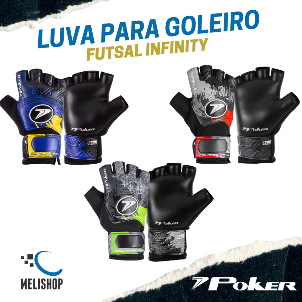 Luva Goleiro Futsal Training Infinity Poker Salão Quadra Profissional