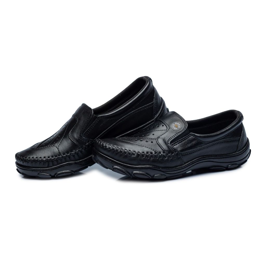 Sapatilha Mocassim masculino couro de vaca preto em Oferta na Shopee