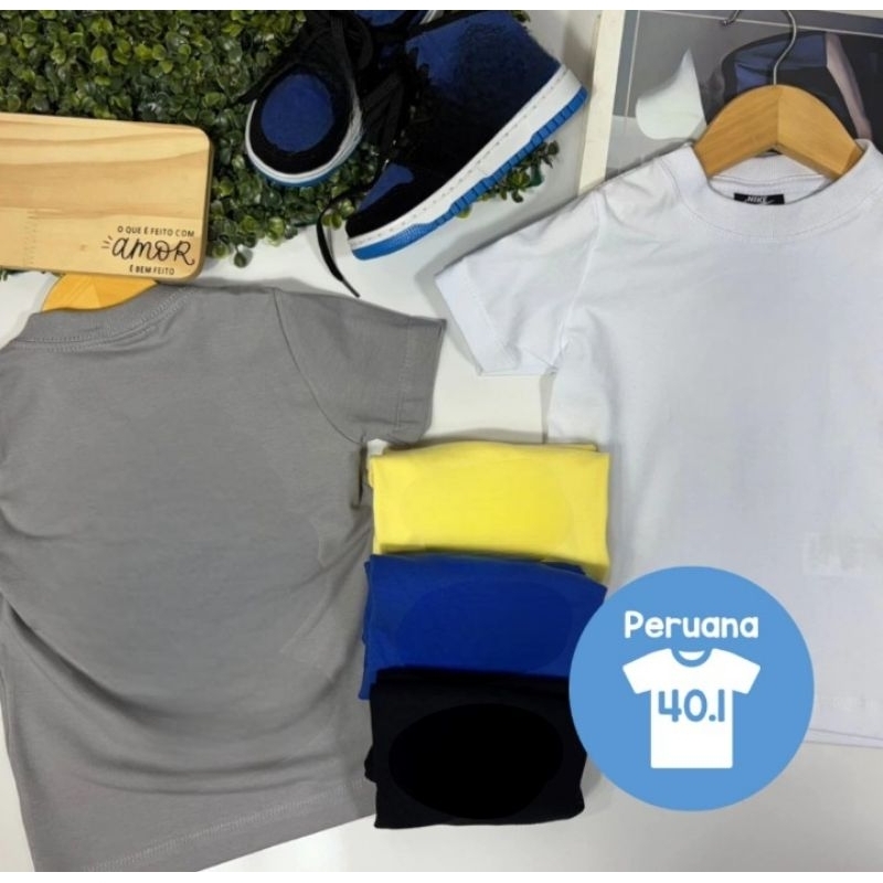 Camiseta Infantil Malha Peruana Estampa Frente e Costas **** LEIA O ANÚNCIO ATE O FINAL****