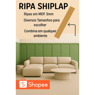 Kit Shiplap até 15un retangular em MDF Cru 3mm Boseire Retangular Quarto Sala - Tendência 2025 - Envio imediato em Oferta na Shopee