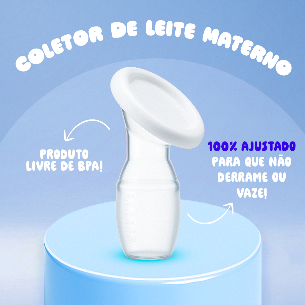 Copo Extrator / Coletor de Leite Materno em Silicone BPA-Free Tampa Segura, Higiene e Conforto