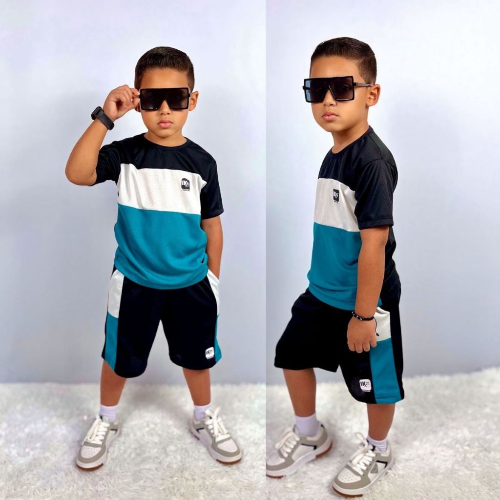 conjunto verao masculino infanto juvenil roupa estilosa de menino Final de ano