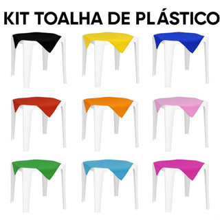 Kit toalhas de Mesa Plástico 70x70 cm Descartável, Kit 10/20/30/50, para Festas, chá Eventos e Casamentos etc. em Oferta na Shopee