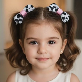 Parzinho  Presilha, Laço de cabelo de criança vaquinha gravatinha em Oferta na Shopee