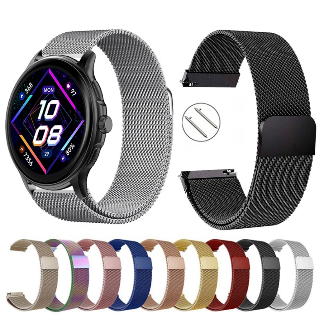 Pulseira de 22mm milanesa aço inox para Smartwatch Peje Zw08 de Engate Rapido