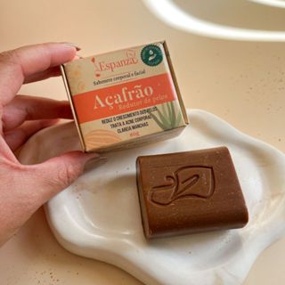 Sabonete de Açafrão Depilação natural, reduz foliculite manchas Espanza ORIGINAL EFICÁCIA COMPROVADA em Oferta na Shopee