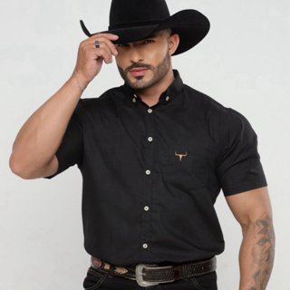 Camisa Xadrez Cowboy Western Premium Confort Manga Curta Botao na Gola Americana Envio Imediato em Oferta na Shopee