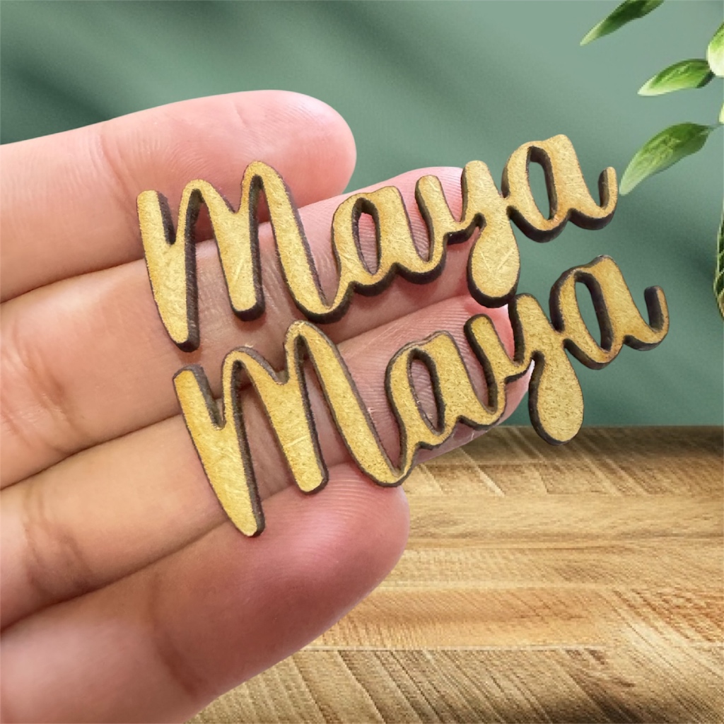 kit 30 apliques de nomes em mdf em Oferta na Shopee