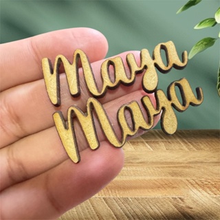 kit 30 apliques de nomes em mdf em Oferta na Shopee