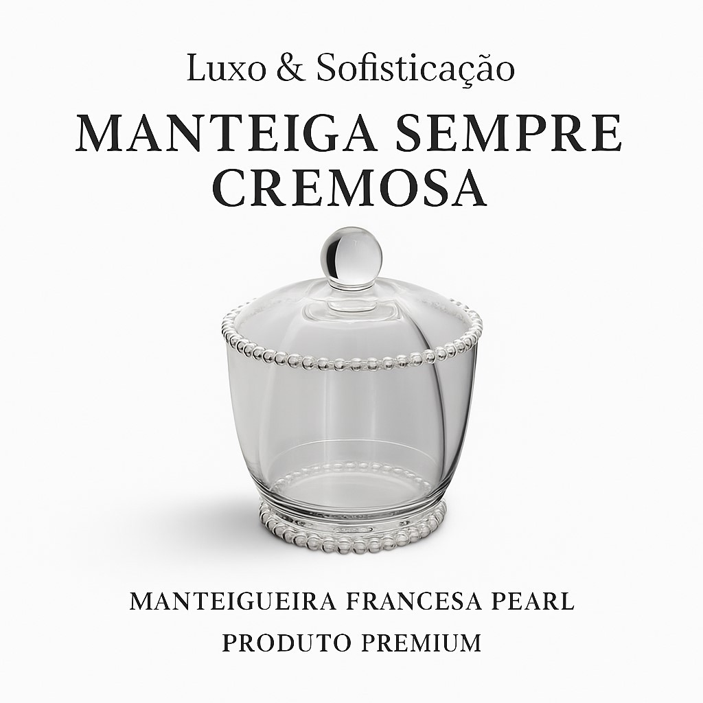 Mantegueira Francesa PRINCESS Pearl Luxo Vidro Porta Manteiga Mesa - ORIGINAL WOLFF em Oferta na Shopee