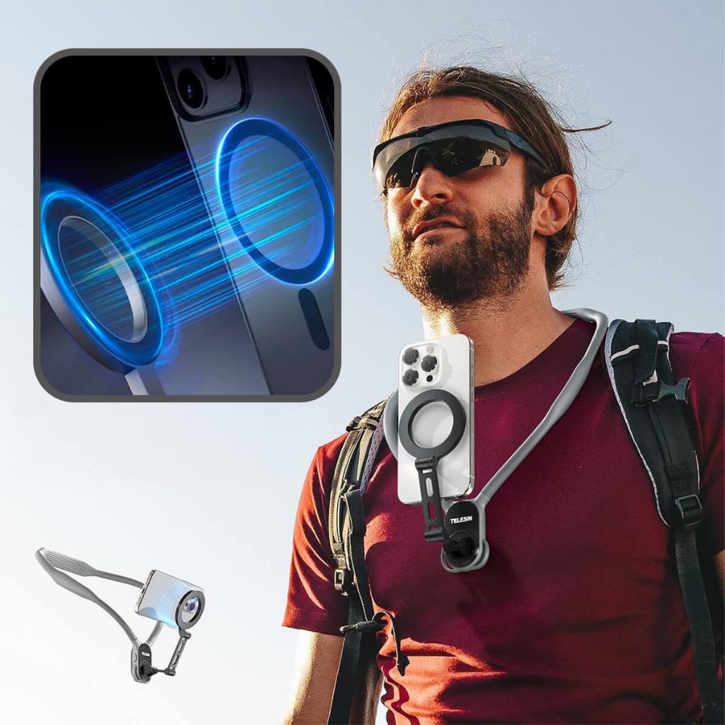 Suporte Magnético Celular Pescoço Gravar Videos 1º Pessoa