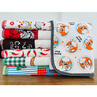 Kit 5 Panos de Prato Estampado 100% Algodão Seca Limpa Decora Cozinha Mesa em Oferta na Shopee