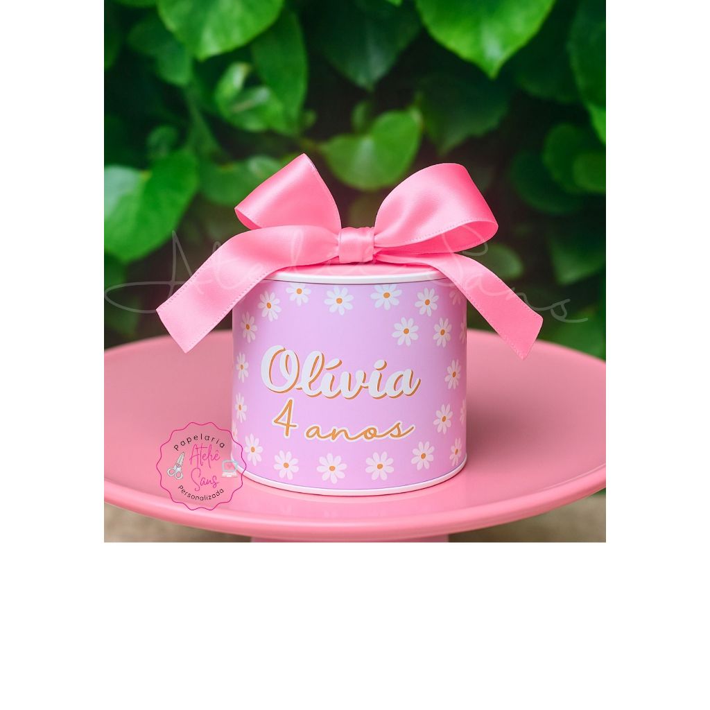 Kit MINI TUBOLATAS Personalizada 5x6 Margaridas - Lembrancinha festa aniversário chá de bebe maternidade batizado