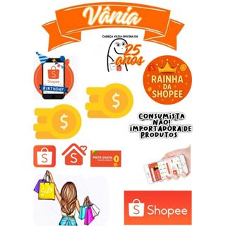 Topo Topper de Bolo RAINHA DA SHOPEE Personalizado para eventos, aniversários, festas em Oferta na Shopee