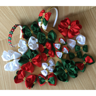 Laço Natal Lacinho Tiara Arco Para Cabelo Infantil Menina Ano Novo Festas Natalino Vermelho Verde Branco em Oferta na Shopee