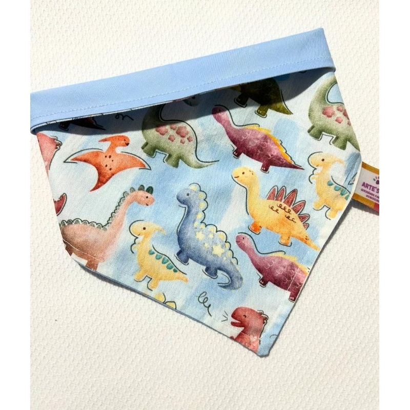 Bandana Pet Dupla Face Dinossauros