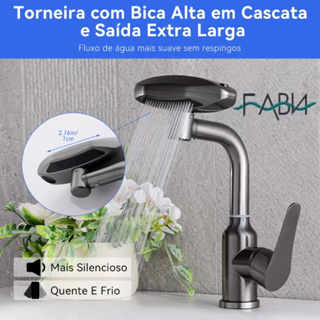 Torneira de Banheiro Lavatório de Bancada Com Misturador Monocomando Linha Luxo Com 4 Jatos em Oferta na Shopee