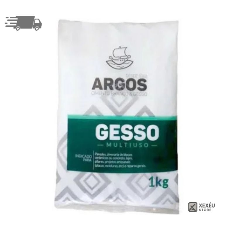 Gesso multiuso artesanato reparo construção 1kg Argos