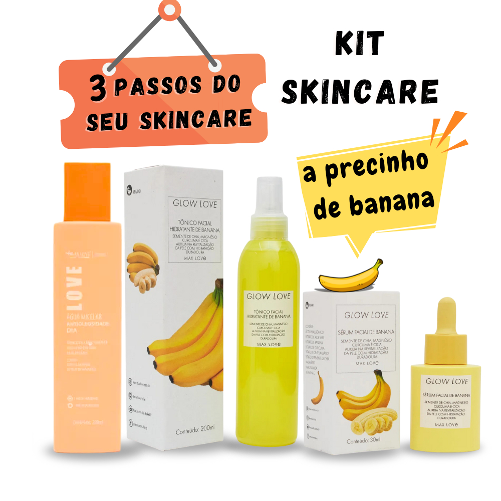 Kit Skincare Completo –Água Micelar Antioliosidade + Tônico Facial + Sérum Facial - SkinCare Barato