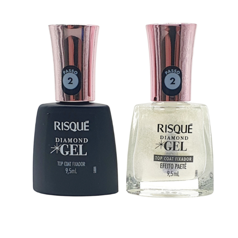 Kit Risqué Diamond Gel – Top Coat Fixador + Efeito Paetê em Oferta na Shopee