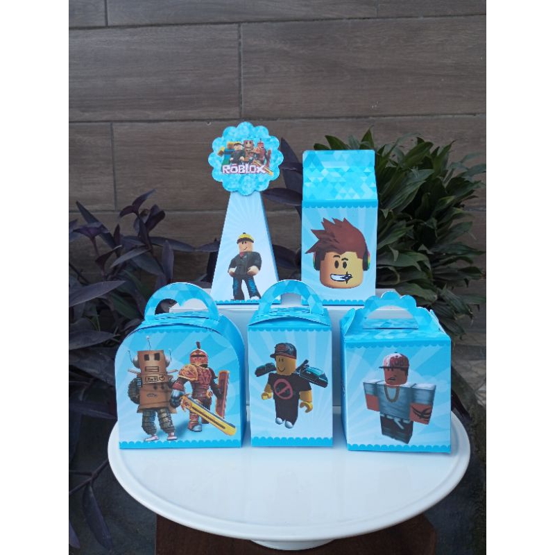 KIT CAIXINHAS ROBLOX MENINA E MENINO PEGUE E MONTE LEMBRANCINHA FESTA ANIVERSÁRIO