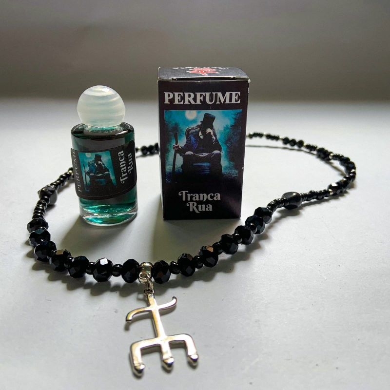 Exu Tranca Rua Kit Completo com Patuá e Perfume – Proteção, Limpeza e Abertura de Caminhos