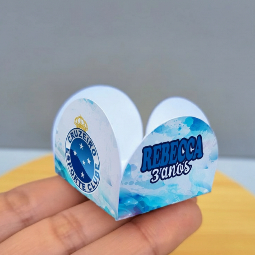 Forminhas de doce brigadeiro CRUZEIRO FUTEBOL - 4 pétalas docinhos de festa aniversário