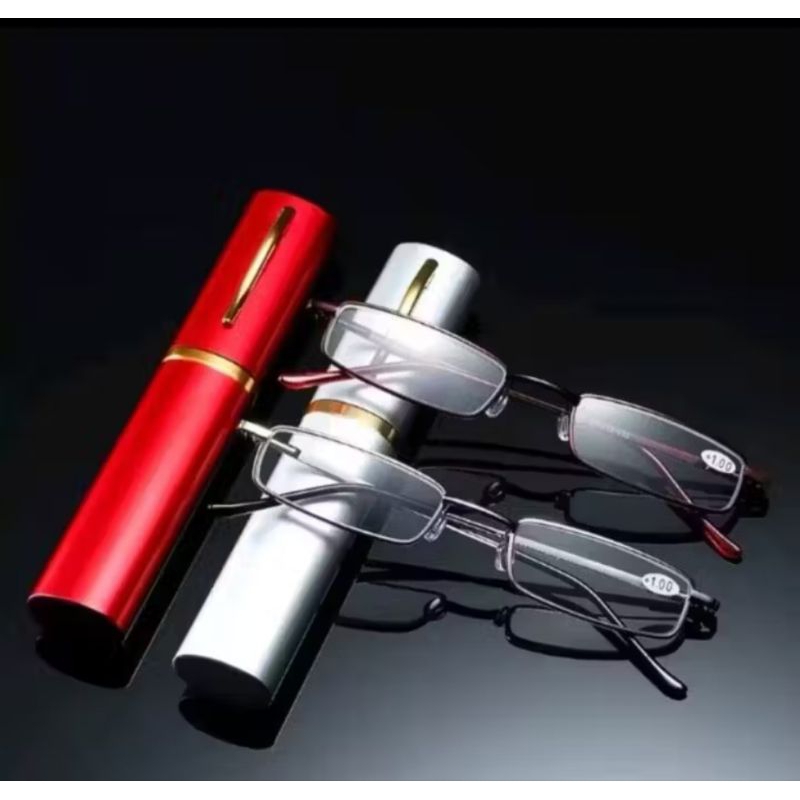 Armação De Óculos Portátil Estilo Formato Caneta Leitura Descanso Pequena Metal Masculino e Feminino Unissex