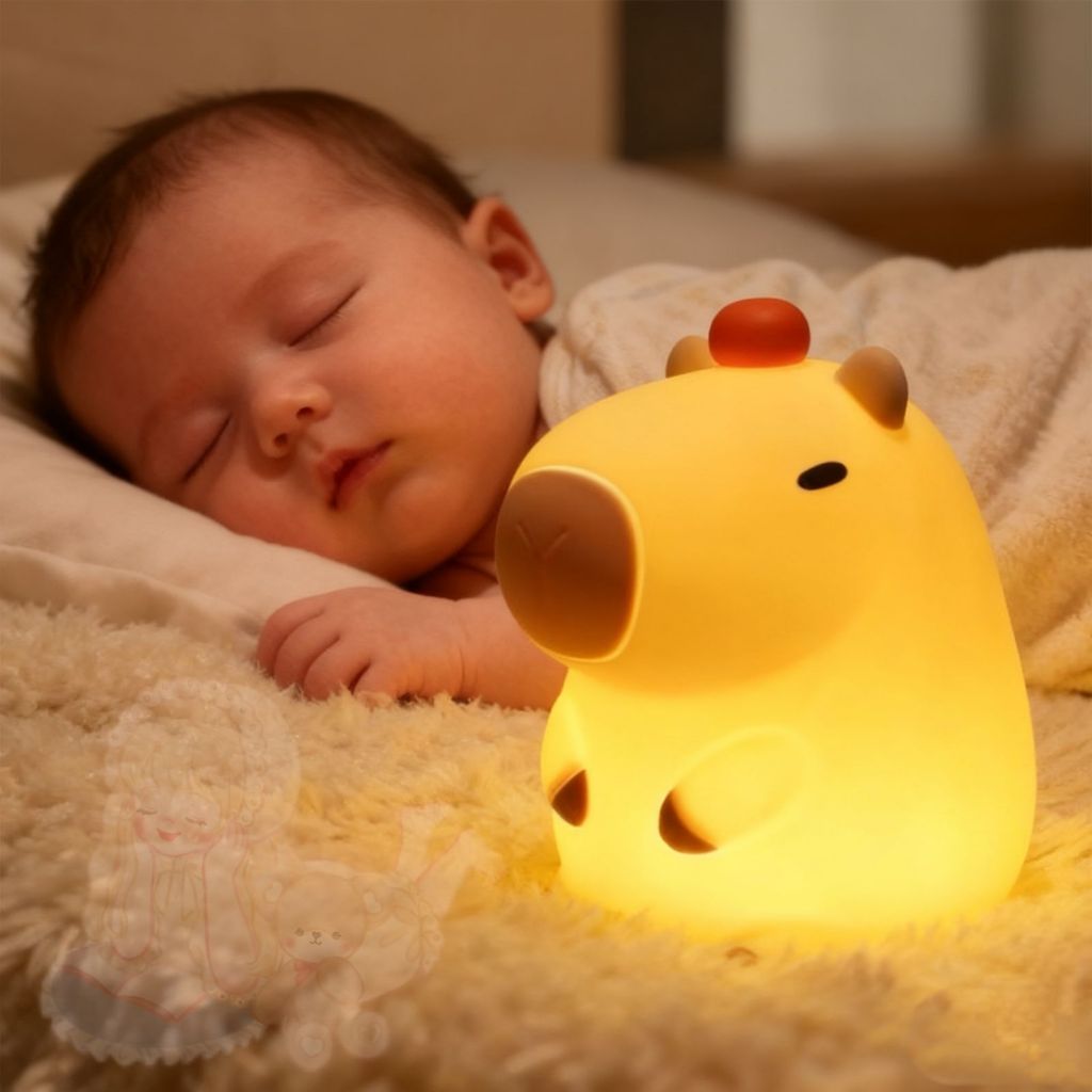 Luminária Capivara Silicone Sleep Night Light USB Luz Nocturna Recarregável LUMINARIA