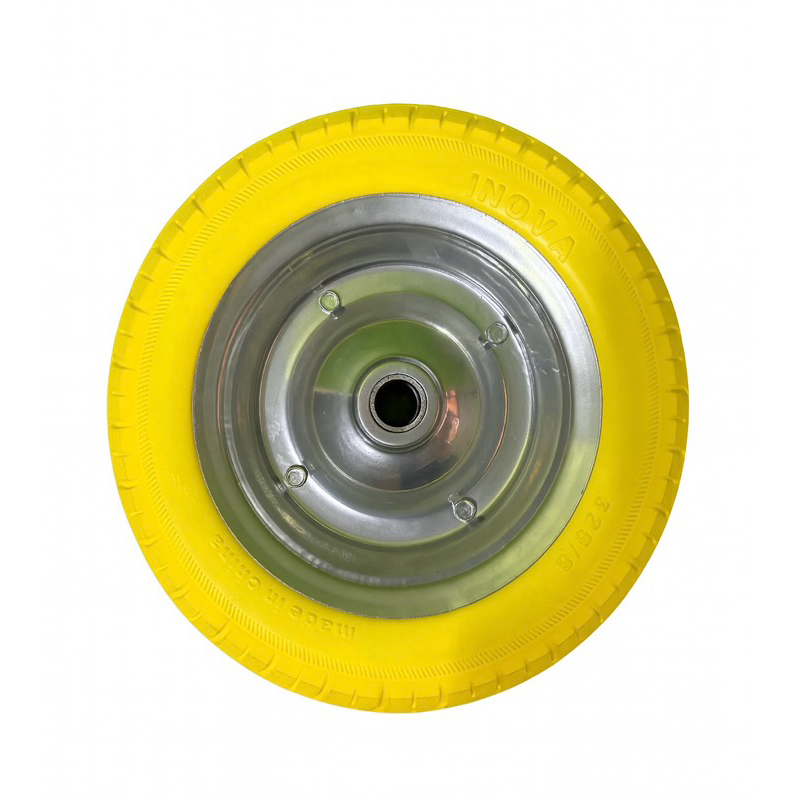 Roda maciça para carrinho de mão carriola carga poliuretano não fura, resistente e leve 325/8