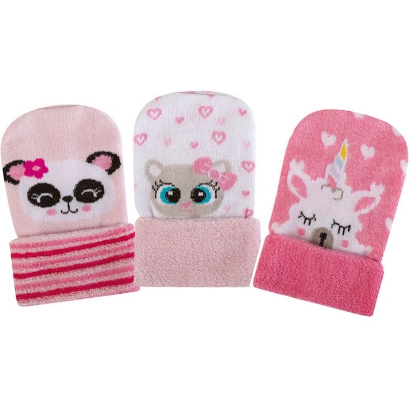 kit 3 Touca infantil para meninas Recém nascido ou criança de 4/12 messes diferentes estampas confortável