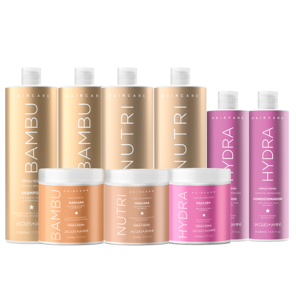 Kit Especial Cronograma Capilar Jacques Janine Reconstrução Nutrição e Hidratação Completa em Oferta na Shopee