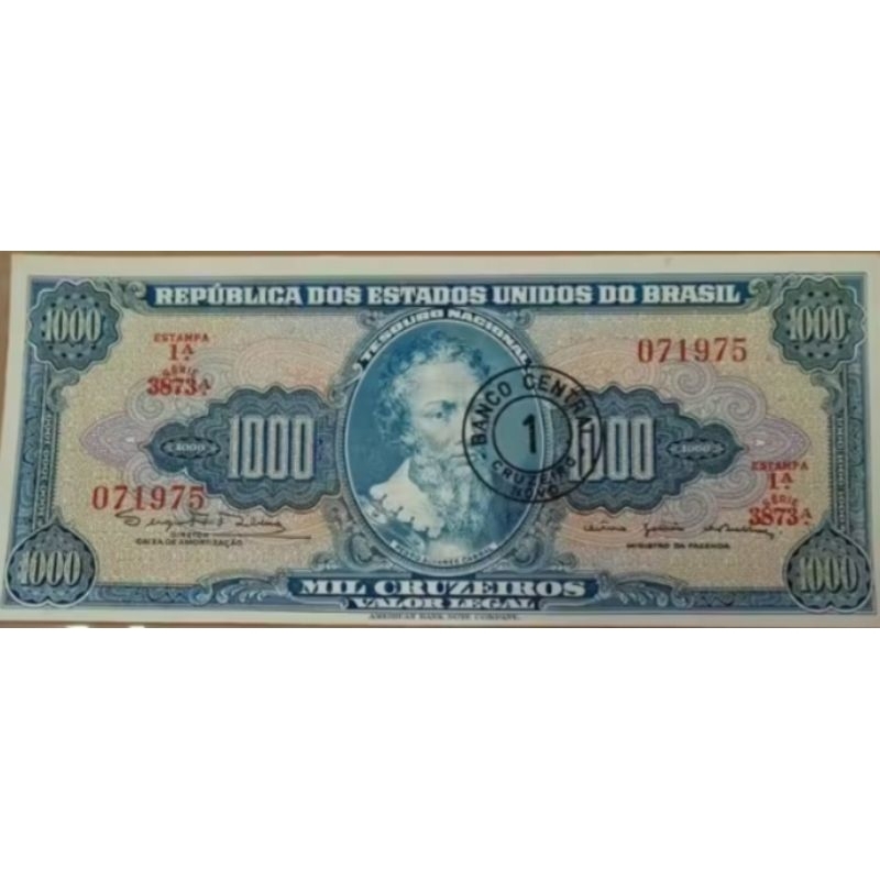 cedula 1000 cruzeiros 1967 - MBC