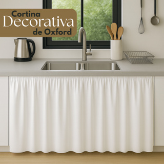 Cortina De Pia 1,40x0,80 Cozinha Tecido Oxford - Cortina Pequena em Oferta na Shopee