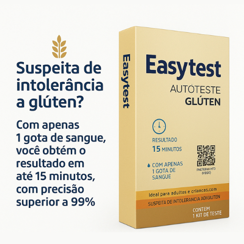 Teste de Intolerância ao Glúten Easytest 1 Kit de Teste