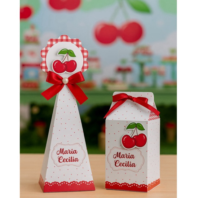 KIT PERSONALIZADO CEREJINHA  | CAIXINHAS PERSONALIZADAS | LEMBRANCINHA CEREJA | ANIVERSARIO FESTA CEREJINHA