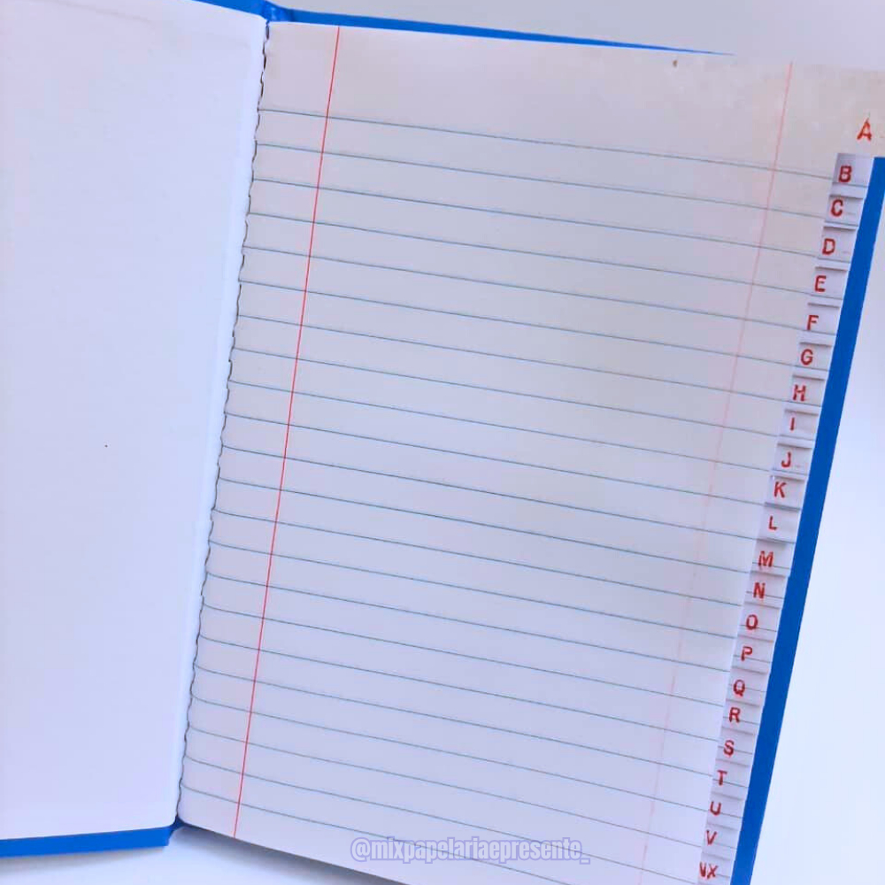 Kit 3 Caderno com Índice Alfabético Brochura 1/4 Office Class