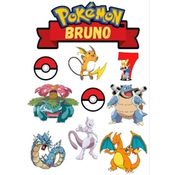 TOPPER ( Topo de bolo personalizado para festa POKÉMON)