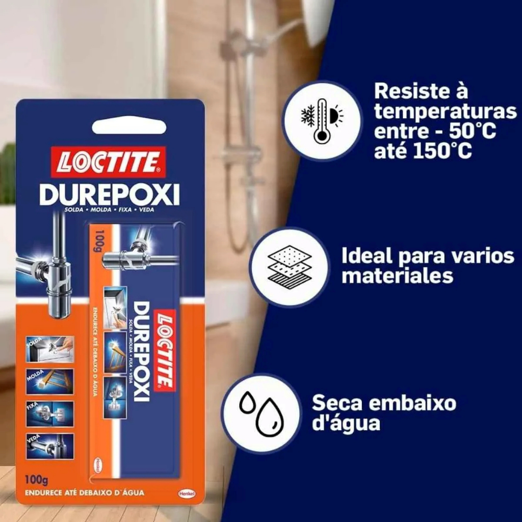 DUREPOXI MASSA ADESIVA PARA METAL,VIDRO,CERAMICA,MÁRMORE em Oferta na Shopee